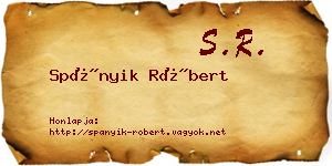 Spányik Róbert névjegykártya